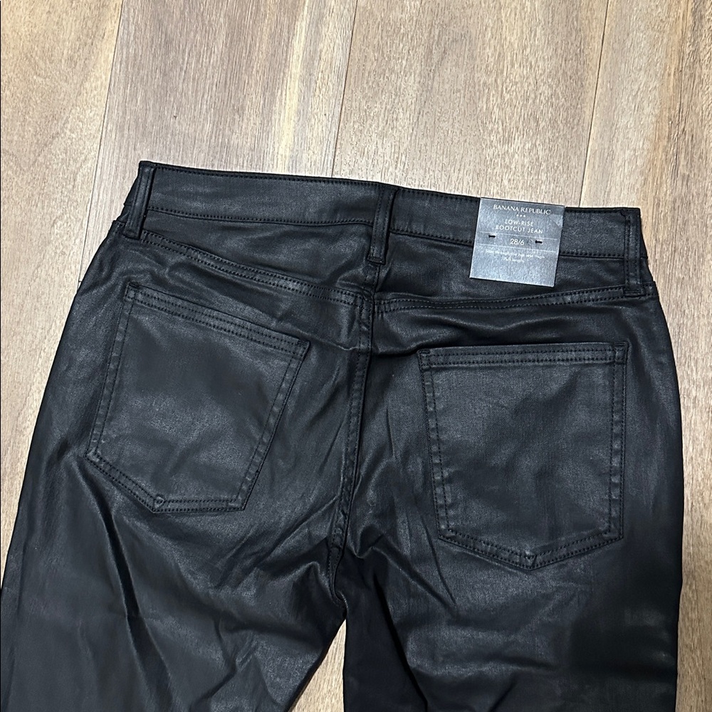 NWT Banana Republic Low Rise Bootcut Faux Leather Jean Pants - Picture 5 of 6